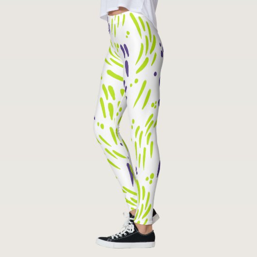 Leggings Flux de chaux vert et pourpre (Gauche)