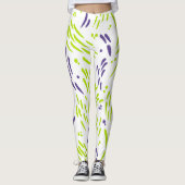 Leggings Flux de chaux vert et pourpre (Devant)