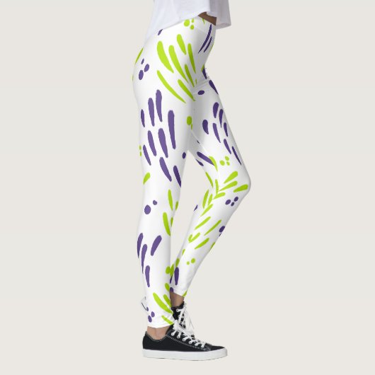 Leggings Flux de chaux vert et pourpre (Droite)