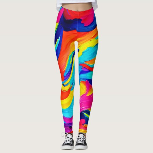 Leggings Flux de couleurs Abstrait dynamique (Devant)