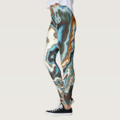 Leggings Flux de marbre bleu rouille (Gauche)