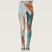 Leggings Flux de plume abstrait – Élégance douce (Devant)