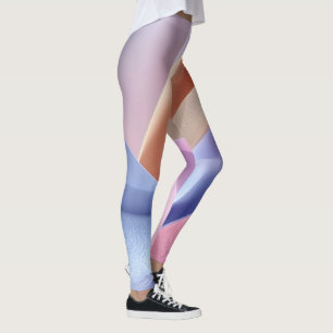 Leggings Flux de tissu pastel abstrait avec des courbes dou