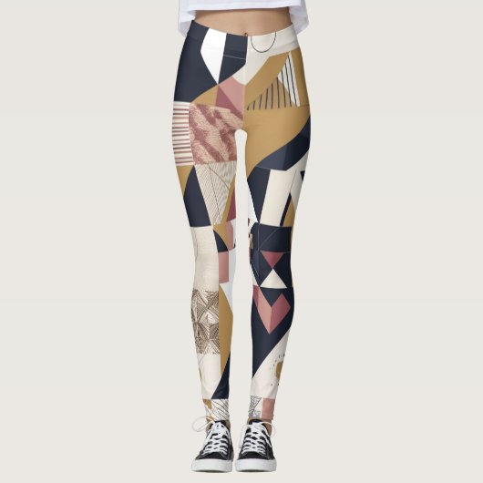 Leggings Flux géométrique : Conception de légumineuses d'él (Devant)