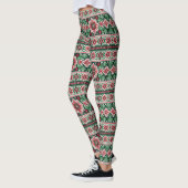 Leggings Foire de Noël/hiver île rouge et verte (Gauche)