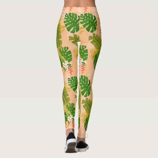 Leggings Foliage tropical Été Orange (Dos)