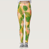 Leggings Foliage tropical Été Orange (Devant)