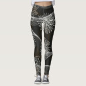 Leggings foncés avec de grandes fleurs blanches et (Devant)