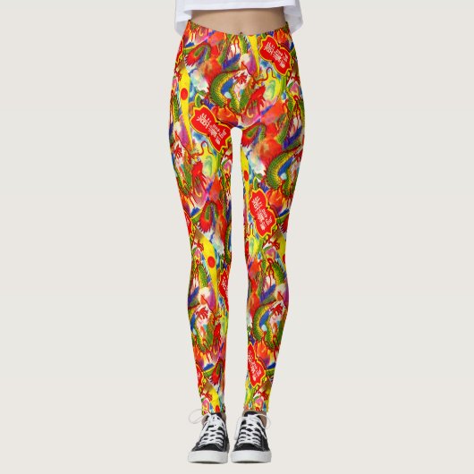 Leggings Fonctionnement de pantalon de yoga de dragon (Devant)
