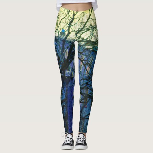 Leggings Fonctionnement d'exercice de yoga de bleus de (Devant)