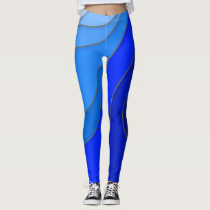 Leggings fond bleu - léggations
