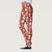 Leggings Fond de manchots de Noël (Gauche)