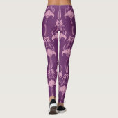 Leggings Fond d'écran floral violet rose (Dos)