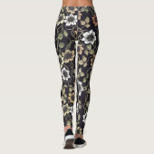 Leggings Fond floral d'anémone texturé vintage | (Dos)