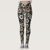 Leggings Fond floral d'anémone texturé vintage | (Devant)