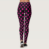 Leggings Fond noir pois roses (Dos)