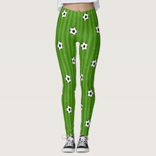 Leggings Footballes De Football Sur Motif Vert Herbe