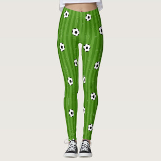Leggings Footballes De Football Sur Motif Vert Herbe