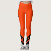 Leggings Footballeur orange, blanc et noir (Devant)