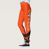 Leggings Footballeur orange, blanc et noir (Gauche)