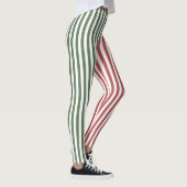 Leggings Forest Green & Burgundy Stripes Pattern (Droite)