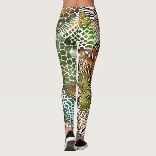 Leggings Forêt abstraite colorée (Dos)