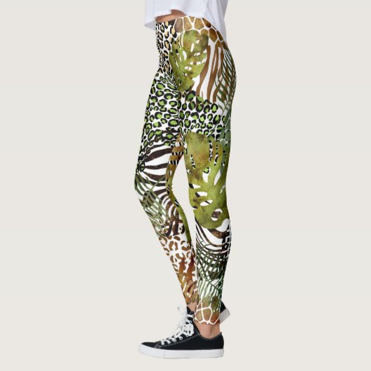 Leggings Forêt abstraite colorée (Gauche)