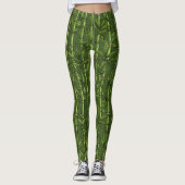 Leggings Forêt de bambou en vert (Devant)