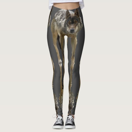 Leggings Forêt de loup de bois (Devant)