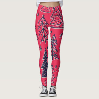 Leggings Forêt de Noël : Papier peint en silhouette d'hiver