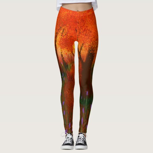 Leggings Forêt de nostalgie d'automne (Devant)