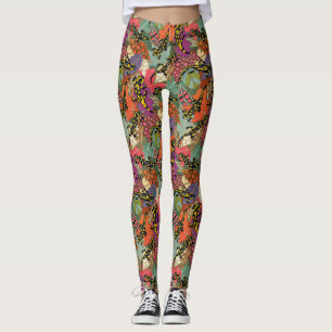 Leggings forêt de salamandres maximaliste
