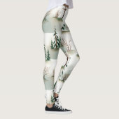 Leggings Forêt d'hiver : Flou vert à main (Droite)