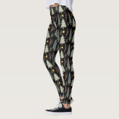 Leggings Forêt d'hiver Motif de Noël Vert moderne (Gauche)
