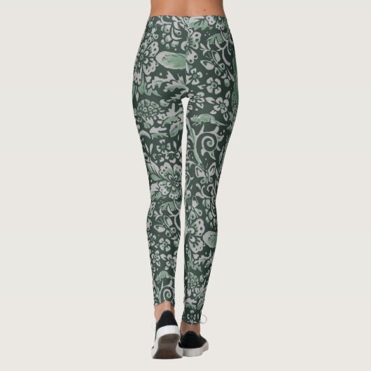Leggings Forêt foncée Animal vert renard lapin Chouette Ima (Dos)