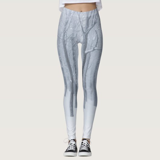 Leggings Forêt gelée enneigée en hiver (Devant)