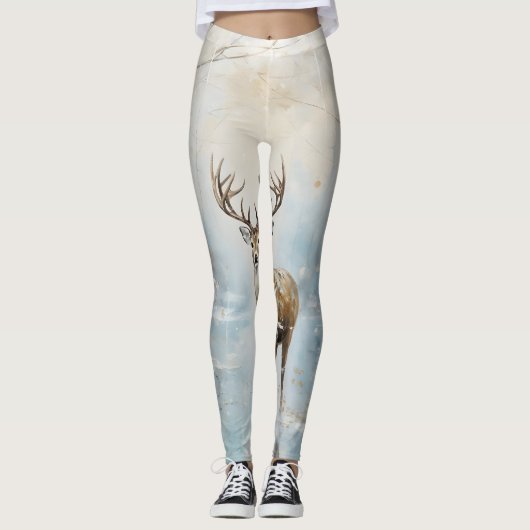 Leggings Forêt givre Cerf (Devant)