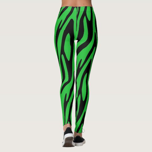 Leggings Forêt vert Zèbre Imprimer (Dos)