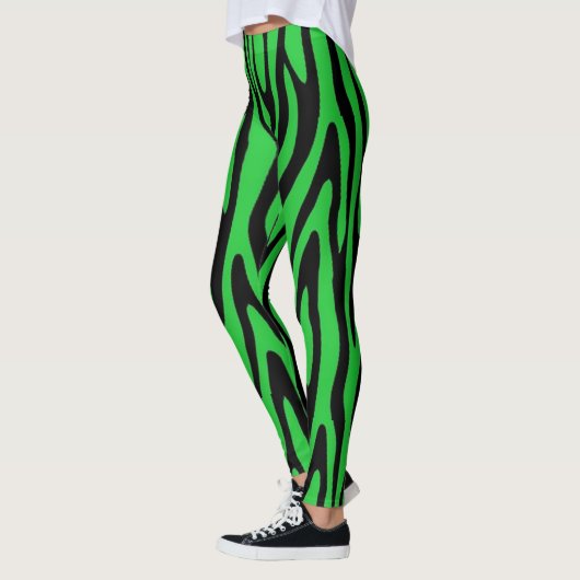 Leggings Forêt vert Zèbre Imprimer (Gauche)