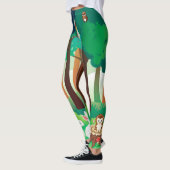 Leggings Forêt verte et animaux mignons (Gauche)