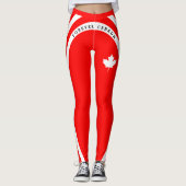 Leggings FOREVER CANADA (érable blanc sur rouge) (Devant)