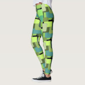 Leggings Forme Abstraite géométrique verte (Gauche)