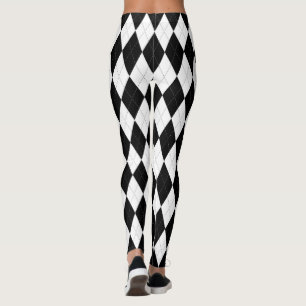 Leggings Forme blanche à motifs de losanges de diamant de