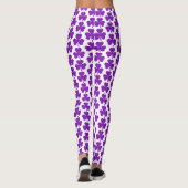 Leggings Forme de trèfle à carreaux violet (Dos)