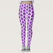 Leggings Forme de trèfle à carreaux violet (Devant)