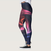Leggings Forme De Vortex Abstrait Rouge Et Bleu (Gauche)