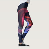 Leggings Forme De Vortex Abstrait Rouge Et Bleu (Droite)