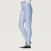 Leggings Forme V bleu et blanc souple Imprimer Jambes de pa (Gauche)