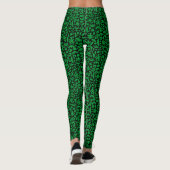 Leggings Formes Abstrait 140821 - Vert herbe sur noir (Dos)