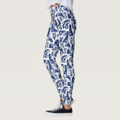 Leggings Formes Abstraites 180318 - #1D336D sur blanc (Gauche)